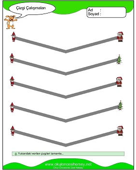 okul öncesi çizgi çalışma sayfaları